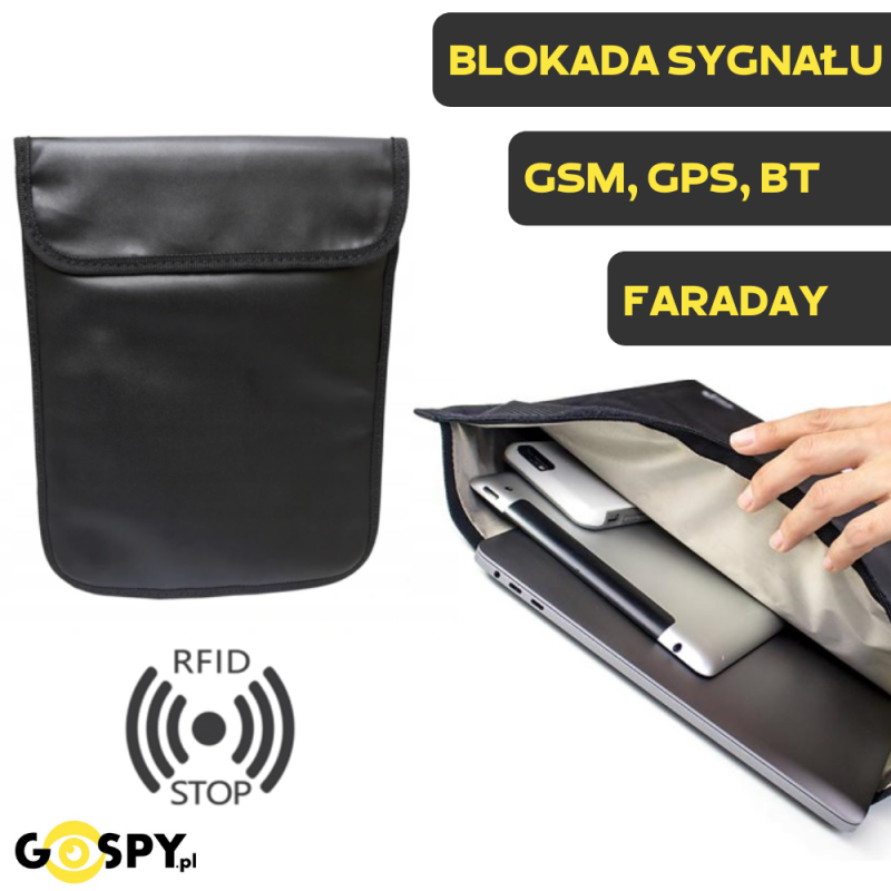 Pokrowiec blokujący sygnał GSM GPS  RFID (KLATKA FARADAY)