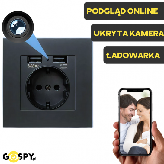 Gniazdko Kamera Wi-Fi IP105W 2xUSB (Podgląd Zdalny)