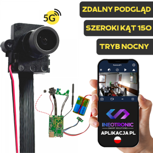 Kamera do ukrycia IP055 Wi-Fi IR FHD + zew. mikrofon (Podgląd Na żywo)