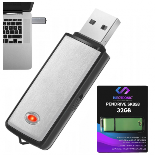 Dyktafon pendrive SK-858 32GB Dyktafon pendrive SK-858 32GB