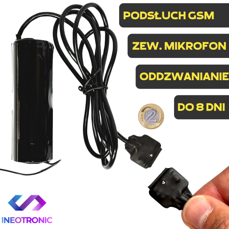 Profesjonalny Podsłuch GSM KGA40 z Oddzwanianiem + zewnętrzny mikrofon na przewodzie