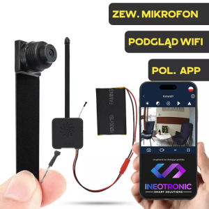 Kamera FHD WiFi do ukrycia M8 + MIC  z zewnętrznym mikrofonem (Podgląd Zdalny)