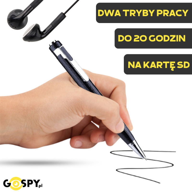 Długopis Dyktafon SK023 2W1 ( + Detekcja Głosu )