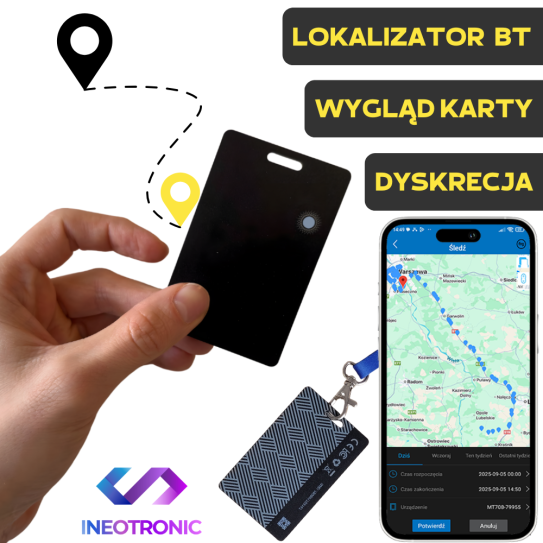 Lokalizator Karta MT713 Typu TAG Bluetooth (Pełna Dyskrecja - do 3 lat pracy)