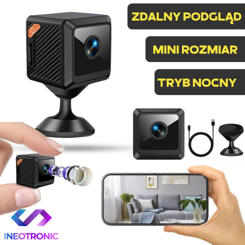 Mini Kamera W02 WI-FI (Podgląd Online i Tryb Nocny)