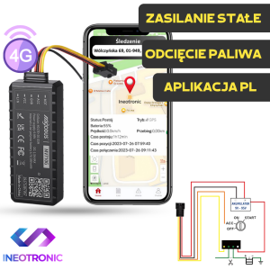 Lokalizator GPS MV710G 4G pod zasilanie do Samochodu, Motoru czy Łodzi (Z Odcięciem Paliwa)