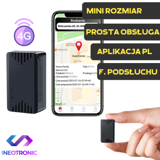 Mini Lokalizator GPS ML100G 4G z Podsłuchem na żywo