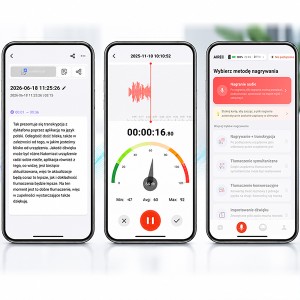 Dyktafon A5 AI 32GB (Aplikacja Bluetooth i Transkrypcja)