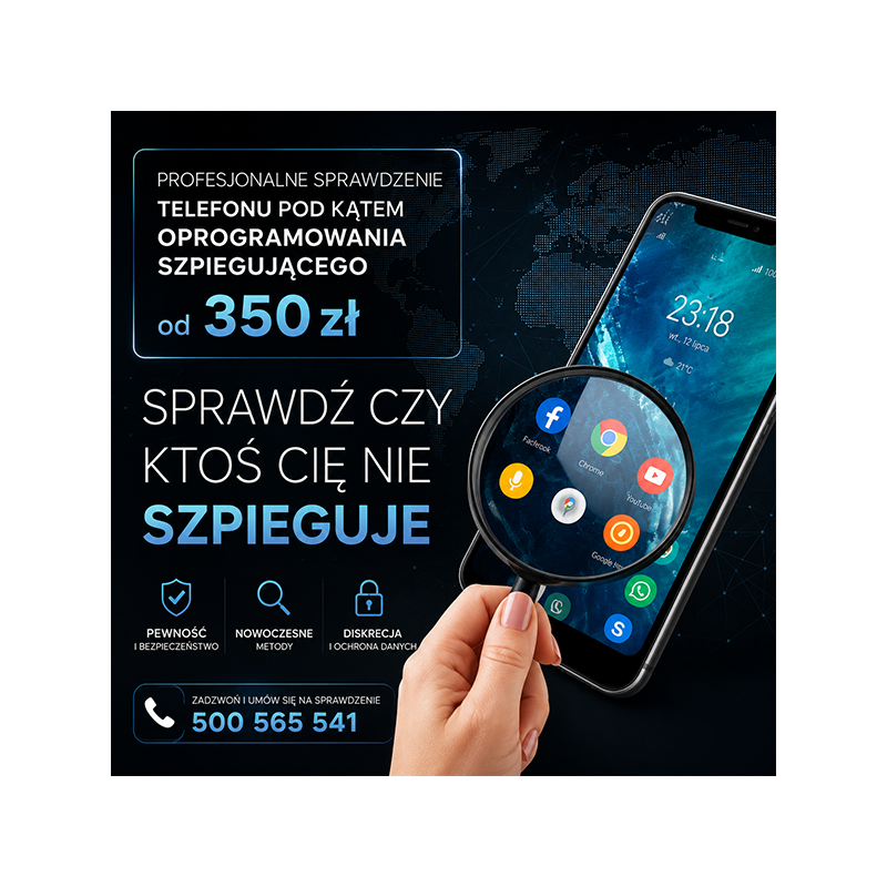 Usługa sprawdzenia telefonu pod kątem aplikacji szpiegujących
