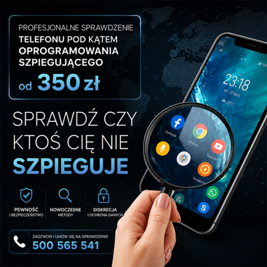 Usługa sprawdzenia telefonu pod kątem aplikacji szpiegujących