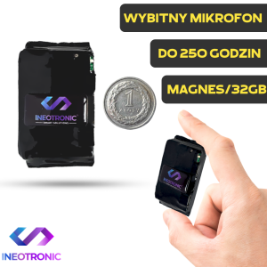 Dyktafon cyfrowy SQR ONE 32GB 2w1+ Detekcja Głosu VOS (Długi czas pracy / Magnes)