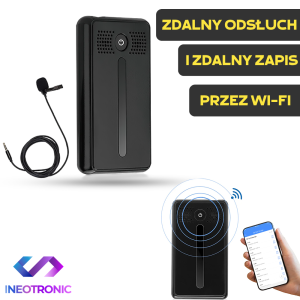 Dyktafon Zdalny WI-FI Online AR02 + Mikrofon zewnętrzny (Zapis i Odsłuch)