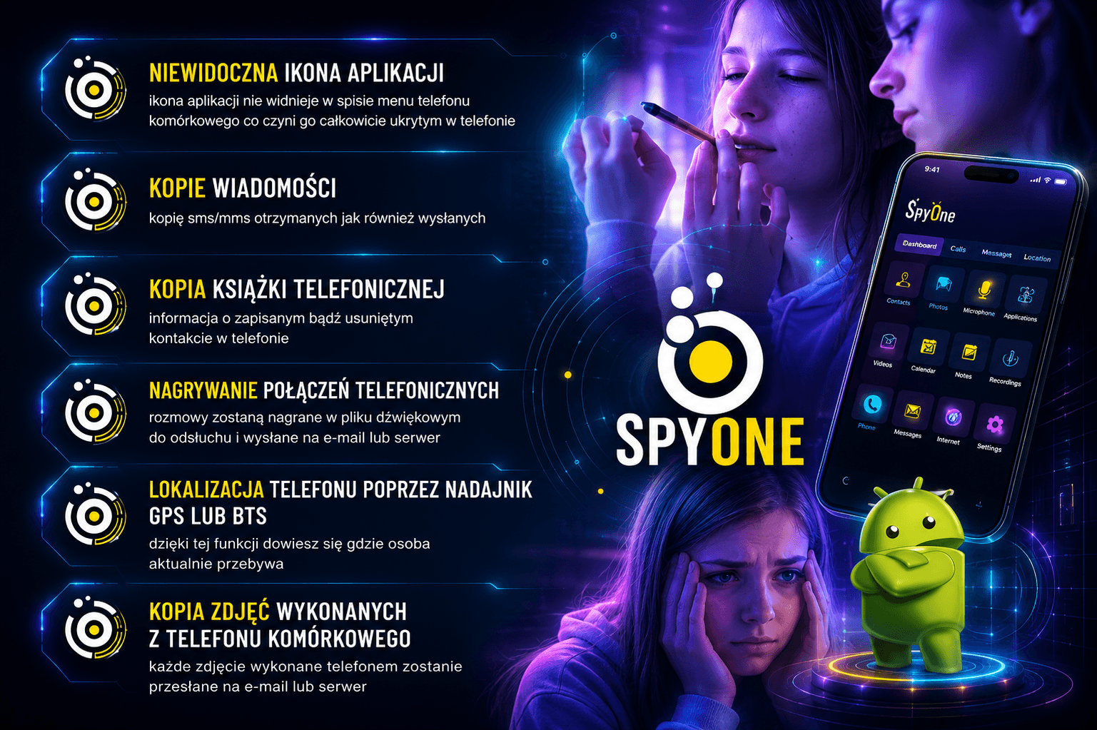 Najważniejsze funkcje aplikacji SpyONE