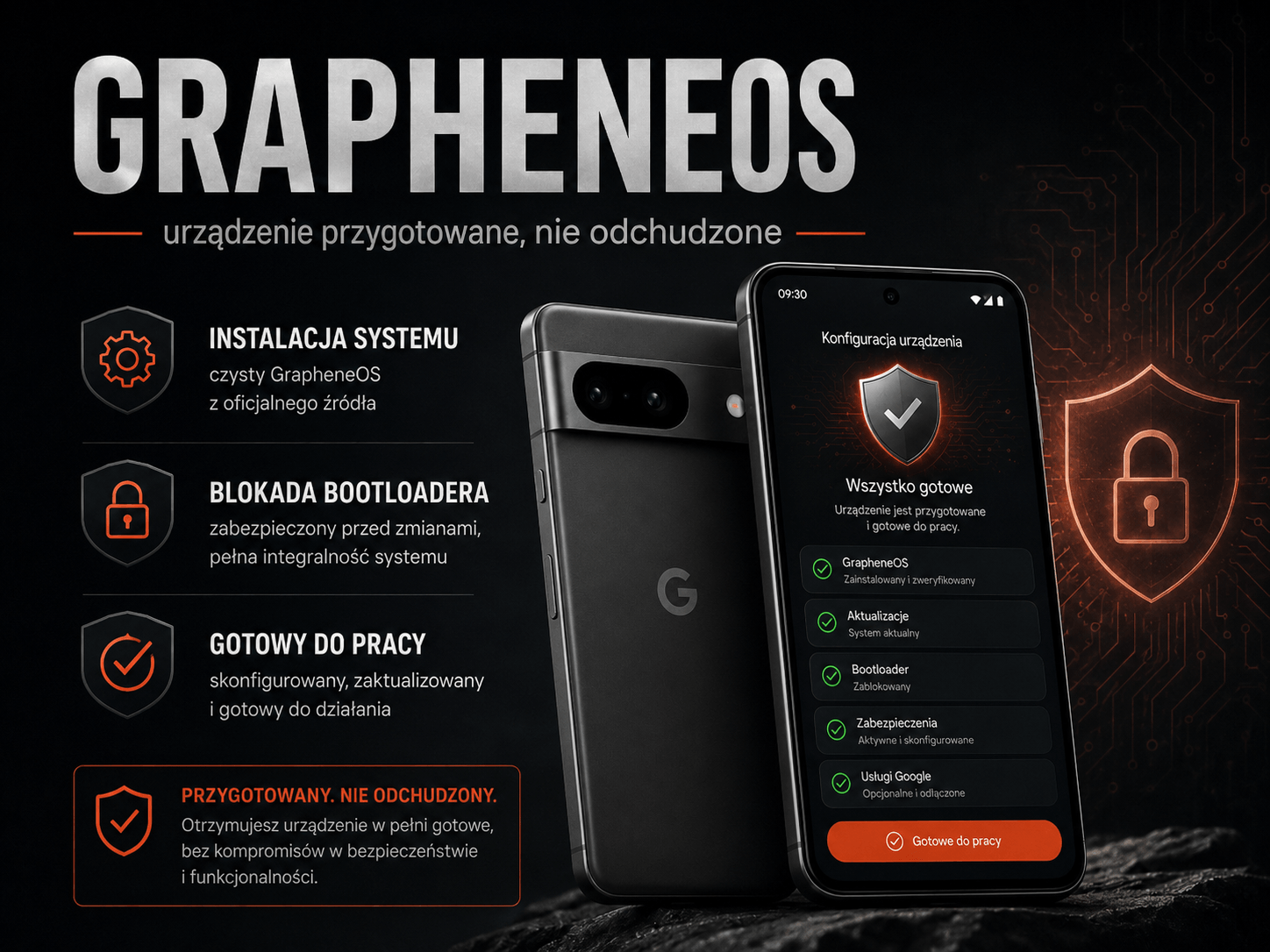 Google Pixel GrapheneOS urządzenie przygotowane do pracy
