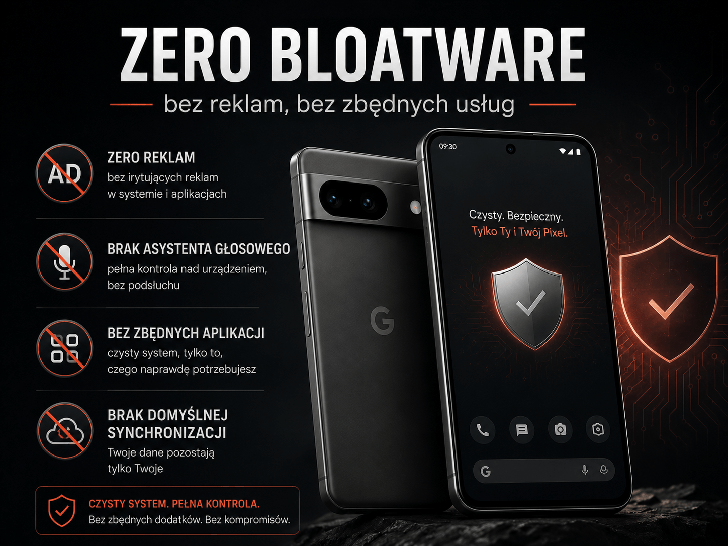 GrapheneOS zero bloatware czysty system