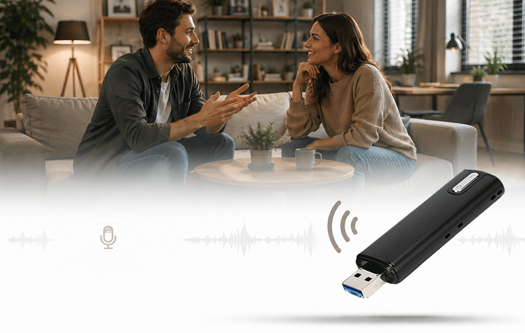 Dyktafon pendrive SET VX-74 8GB + VOS 2w1 OTG (60 godzin pracy)