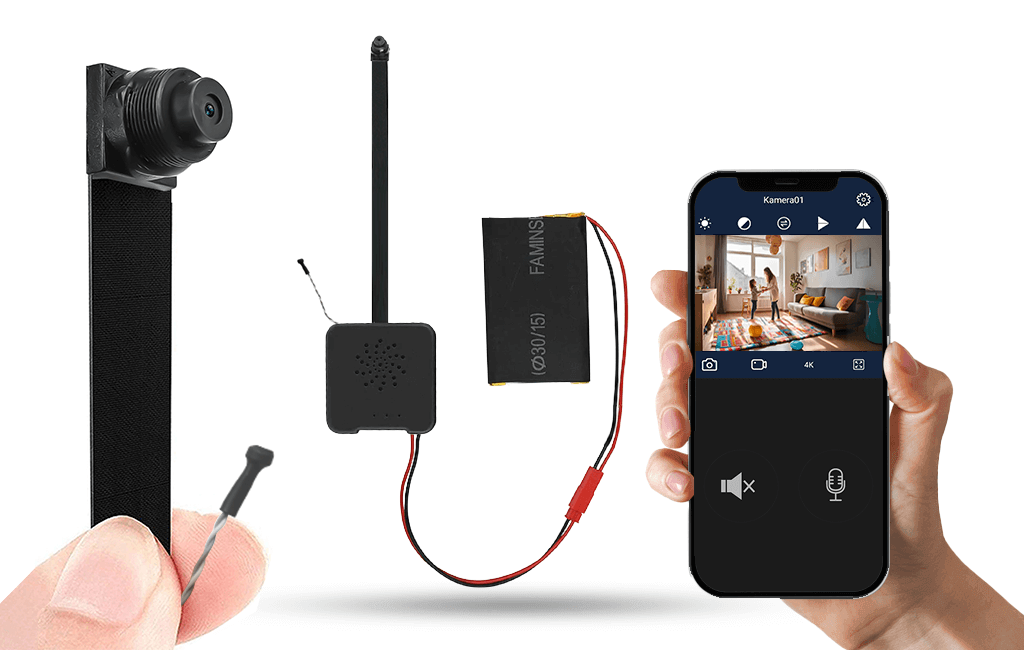 Kamera FHD WiFi do ukrycia M8 + MIC  z zewnętrznym mikrofonem (Podgląd Zdalny)