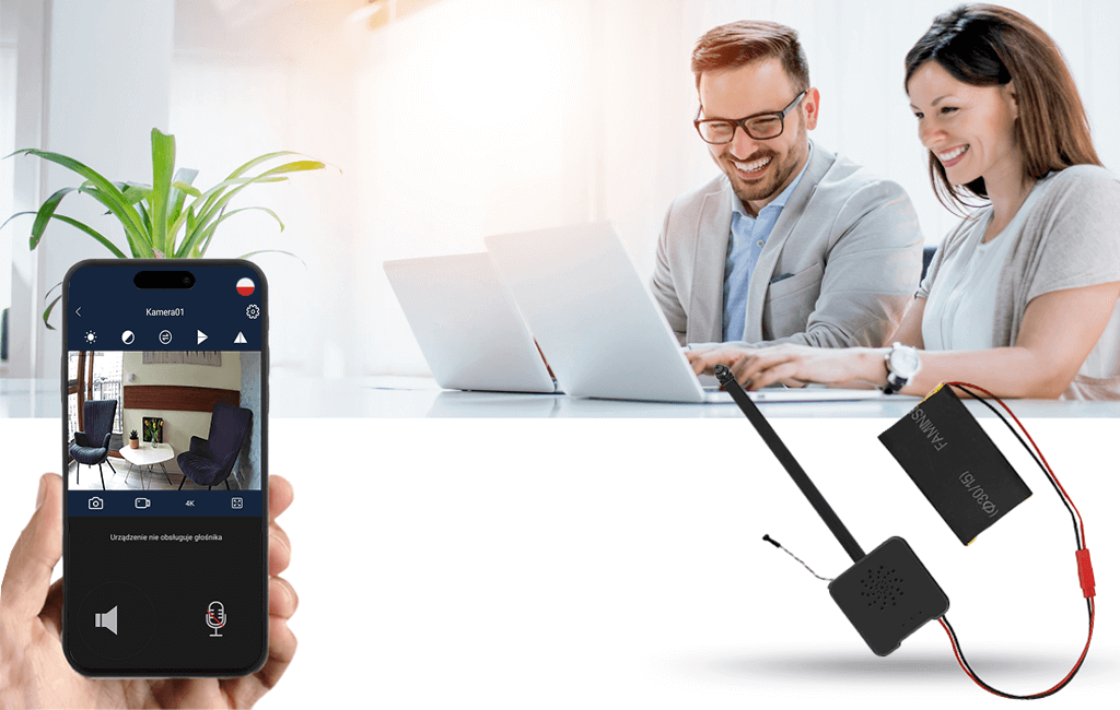 Kamera FHD WiFi do ukrycia M8 + MIC  z zewnętrznym mikrofonem (Podgląd Zdalny)