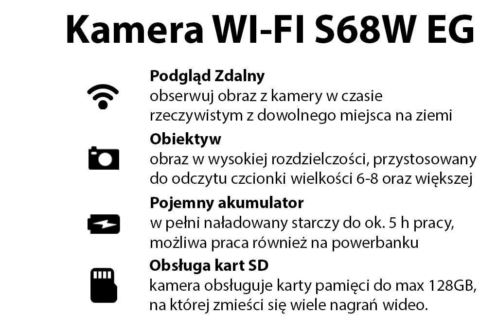 Kamera do ukrycia S68W EG Wi-Fi FULL HD (Podgląd Na żywo) - EGZAMIN
