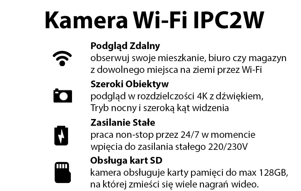 Kamera do kontaktu Wi-Fi IPC2W IR (Podgląd Zdalny)