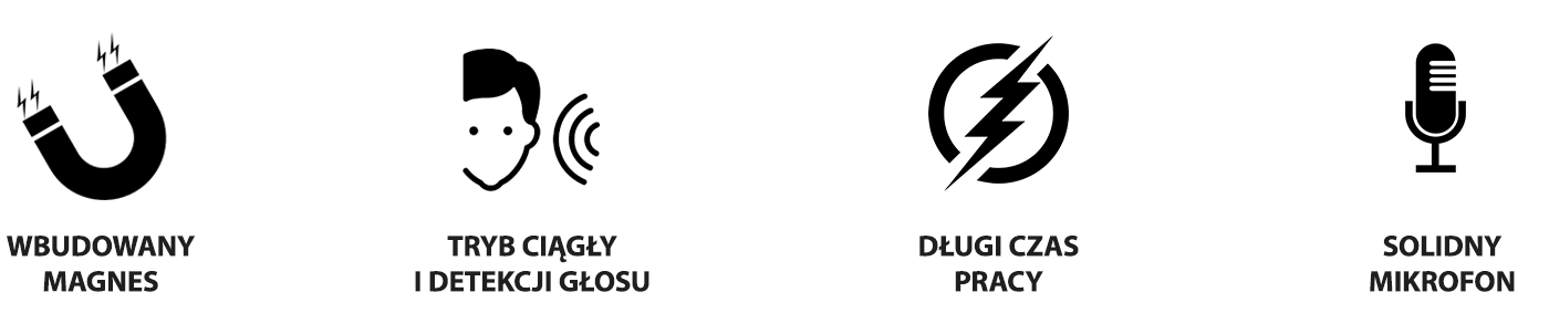 Dyktafon cyfrowy SQR ONE 32GB 2w1+ Detekcja Głosu VOS (Blokada Odczytu / Magnes)