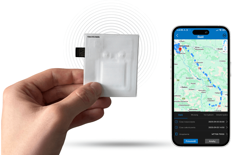 Lokalizator Naklejka MT780 Typu TAG Bluetooth (Pełna Dyskrecja)