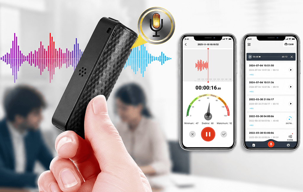 Dyktafon Q70A 16GB AI (Aplikacja Bluetooth i Transkrypcja)