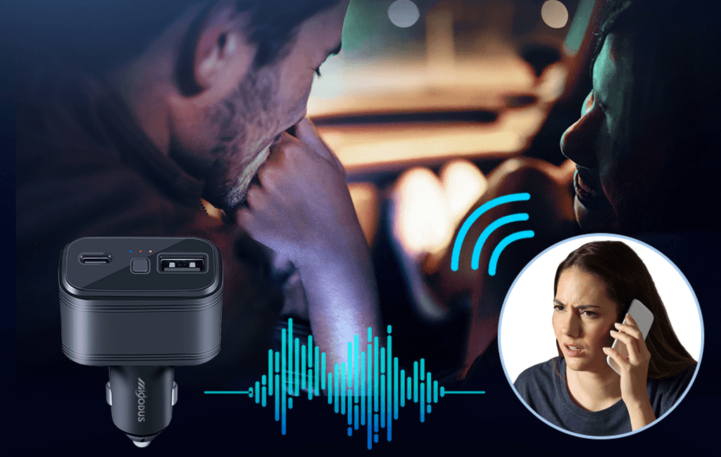 Lokalizator GPS Ładowarka Samochodowa MV77G 4G + Funkcja Podsłuchu