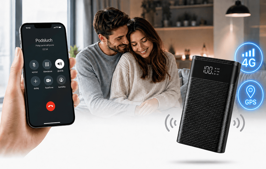 Powerbank GPS z Podsłuchem na żywo KA4 4G (Aplikacja PL)
